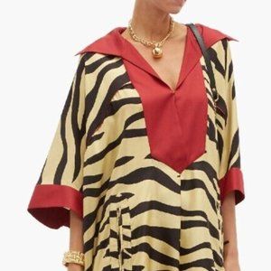 GUCCI Silk Feline Stripe Caftan
